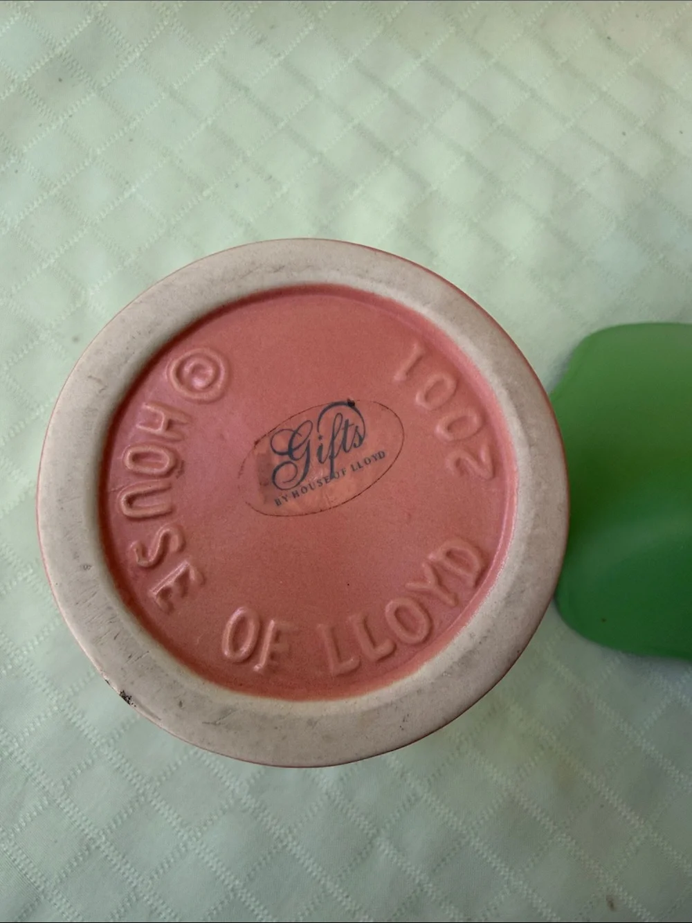 Vintage House of Lloyd Set of Matte Ceramic Flower Vases - Pink and Green